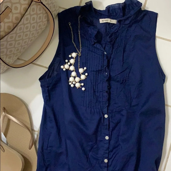 Old Navy Sleeveless Blue Top size Large - Picture 1 of 5